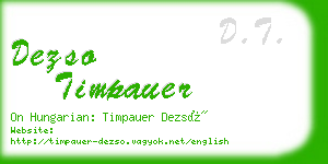 dezso timpauer business card